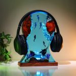 Warm Glow Ocean Resin Lamp Diver Shark