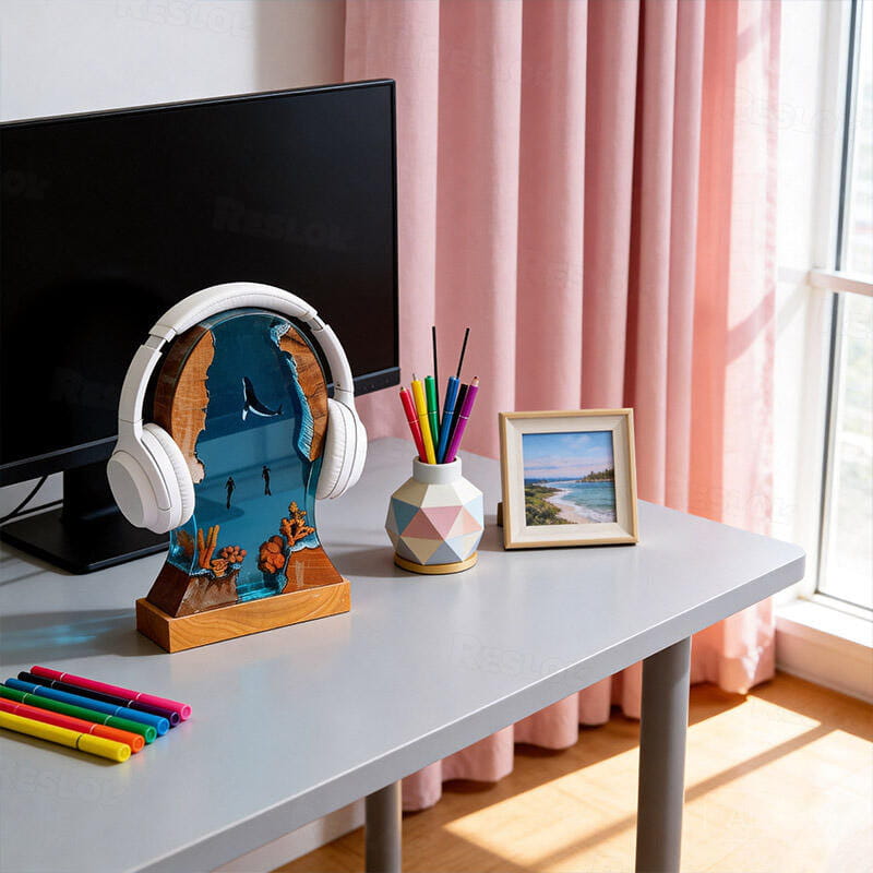 Whale Headphone Stand Gaming Setup
