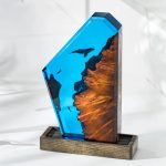 Whale Live Edge Wood Resin Night Lamp