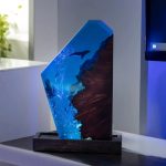 Whale Ocean Resin Lamp Blue Glow Decor