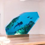Whale Shark Diver Resin Lamp Blue Glow