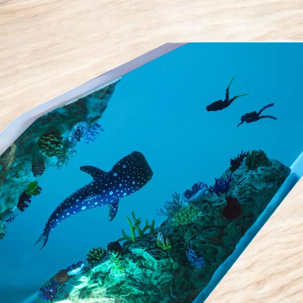 Whale Shark Resin Lamp Close Up Diver