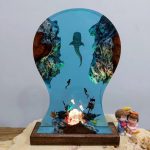 Whale Shark Scuba Diver Resin Lamp Decor