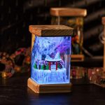 Winter Torii Gate Japanese Lamp Dark Background Night Light