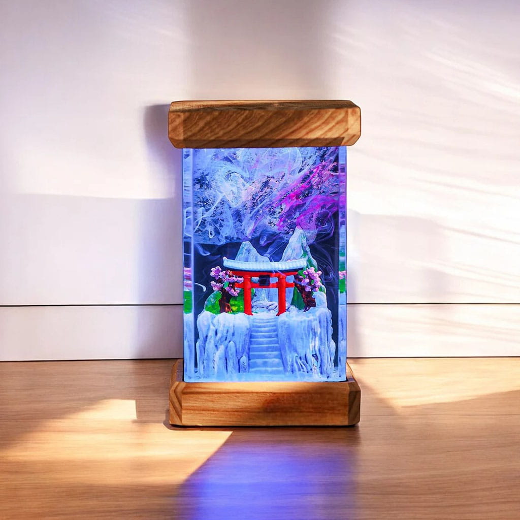Winter Torii Gate Japanese Lamp Daylight View Decor