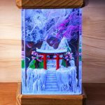 Winter Torii Gate Japanese Lamp Wooden Table Decor