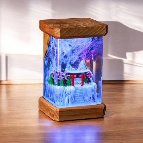 Winter Torii Gate Japanese Night Light Epoxy Resin Lamp