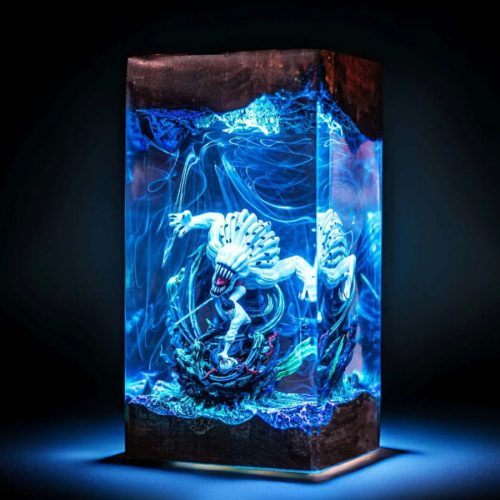 Yuta Okkotsu Epoxy Lamp Blue Glow Handmade Night Light