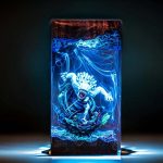 Yuta Okkotsu Epoxy Night Light Cyan Blue Ambient Glow