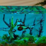 Zombie Dino Resin Lamp Top Down View